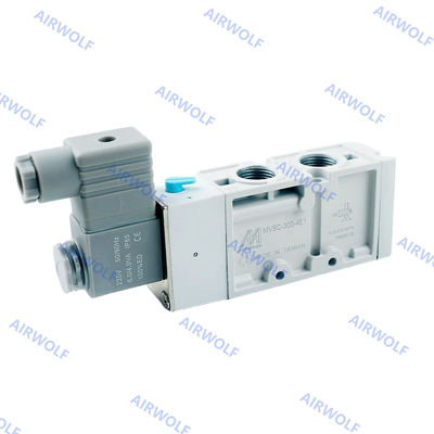 MVSC-300-4E1 MVSC-300-4E2 3/8 Mindman 5/2 Way Pneumatic Solenoid Valves 0.2-0.8Mpa Aluminum DC24V AC220V AC110V DC12V