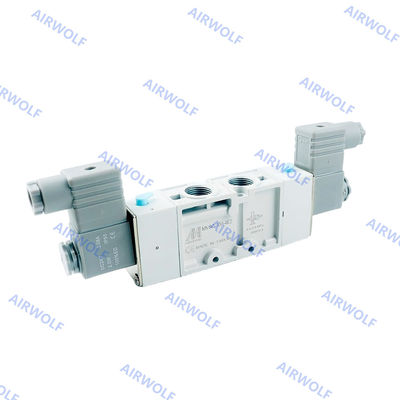 MVSC-300-4E1 MVSC-300-4E2 3/8 Mindman 5/2 Way Pneumatic Solenoid Valves 0.2-0.8Mpa Aluminum DC24V AC220V AC110V DC12V