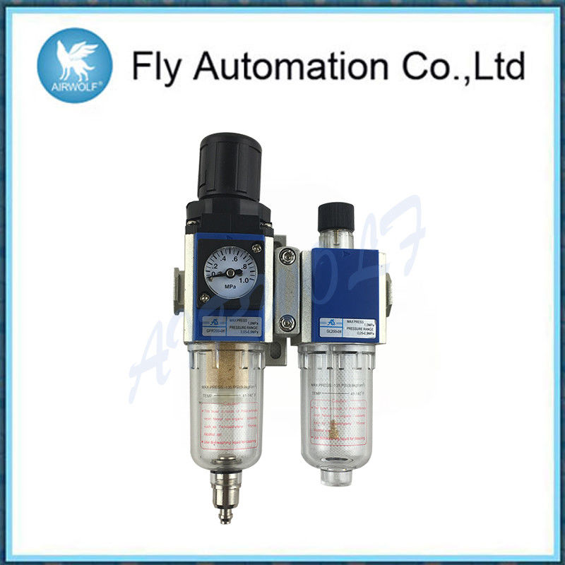 1 / 4" Automatic Black Air Preparation Units Aluminum Alloy Body Drain Type
