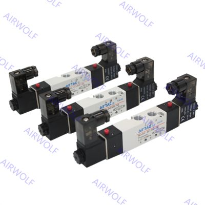 5 / 2,5 / 3 Way Airtac Electric Solenoid Valves 4V110-M5,4V110-06,4V130C / E / P-06,4V120-06