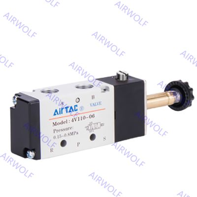 AC230V DC24V 5/2 Way Airtac 4V110-M5 4V110-06 pneumatyczne Zawory elektromagnetyczne